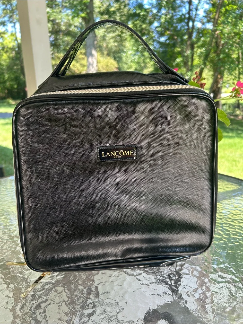 Lancôme Black Cosmetic Travel/Train Case bag
